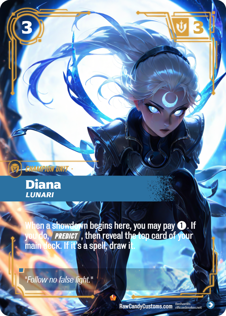 Riftbound Champion Unit Proxy | Diana Lunari