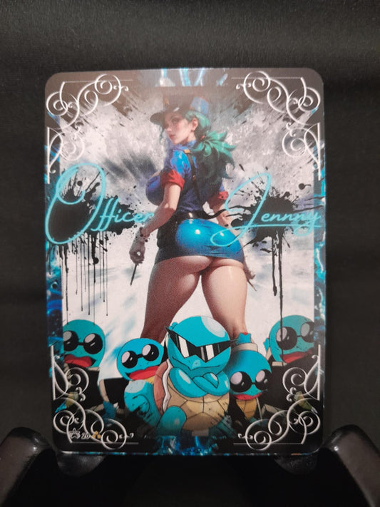 Officer Jenny X Squirtle Squad Custom Pokémon Waifu Alt Art Card