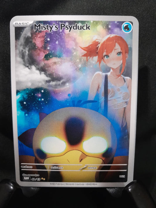 Misty's Psyduck Custom Pokémon + Trainer Waifu Alt Art Card