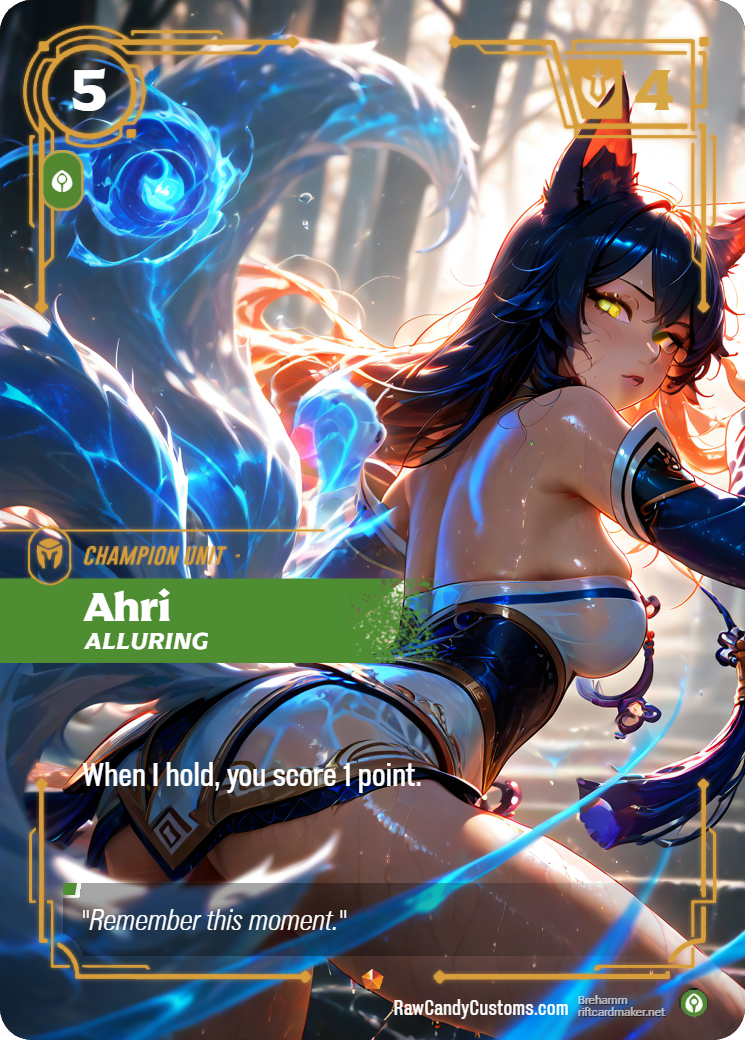 Riftbound Champion Unit Proxy | Ahri Alluring