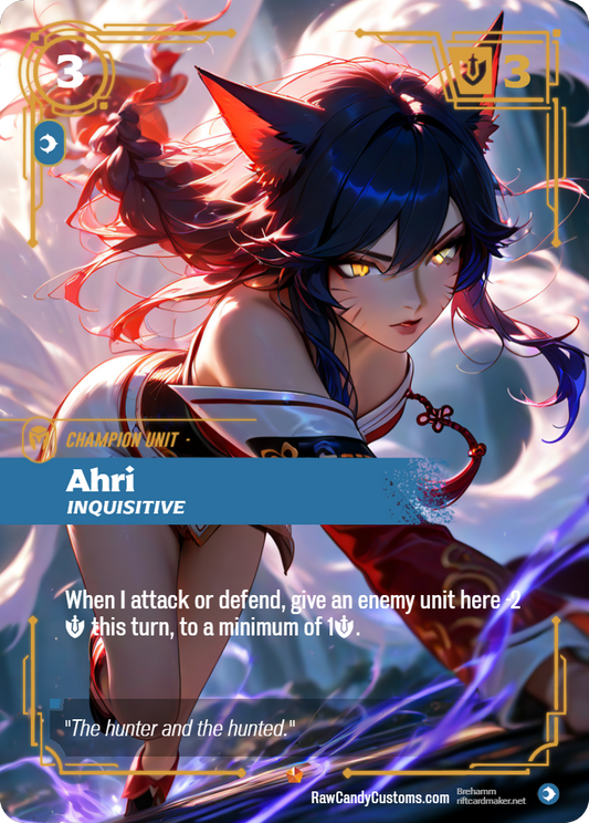 Riftbound Champion Unit Proxy | Ahri Inquisitive
