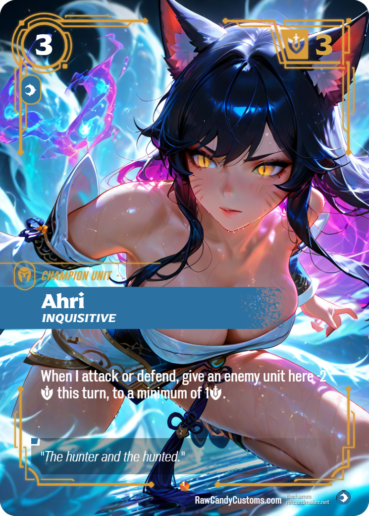 Riftbound Champion Unit Proxy | Ahri Inquisitive