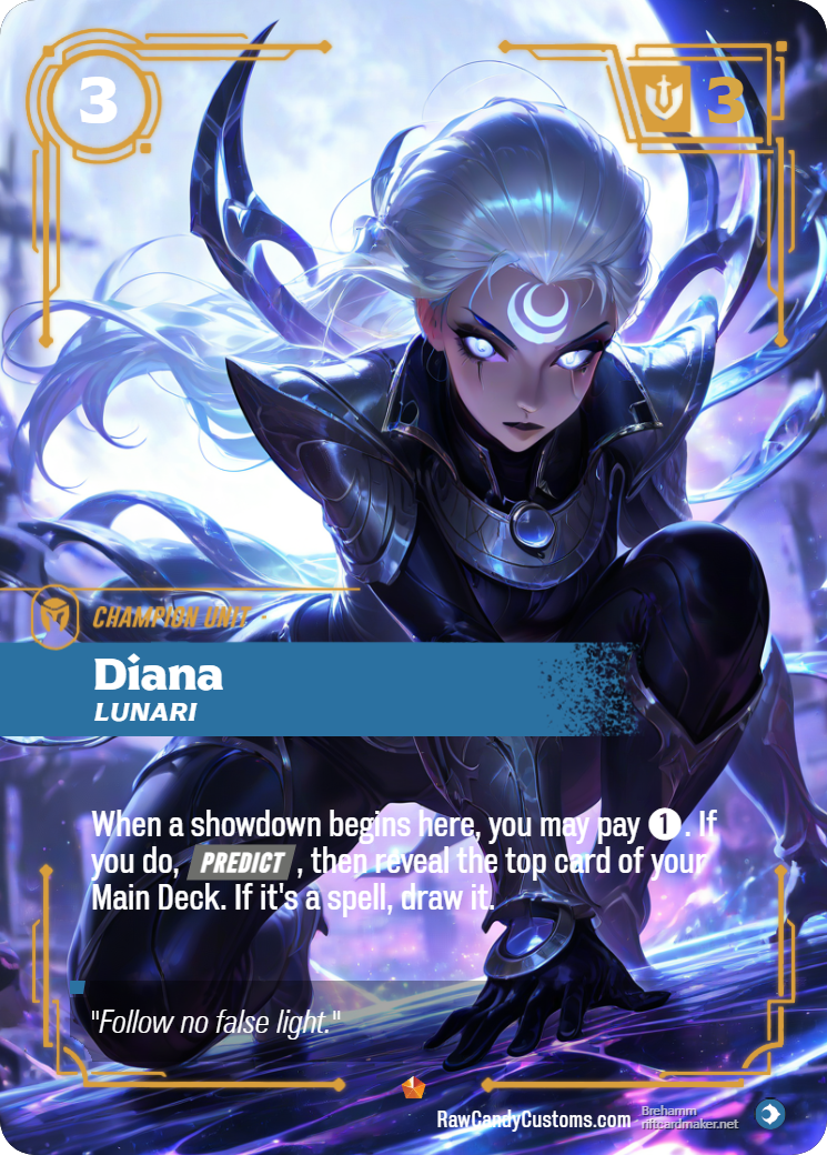 Riftbound Champion Unit Proxy | Diana Lunari