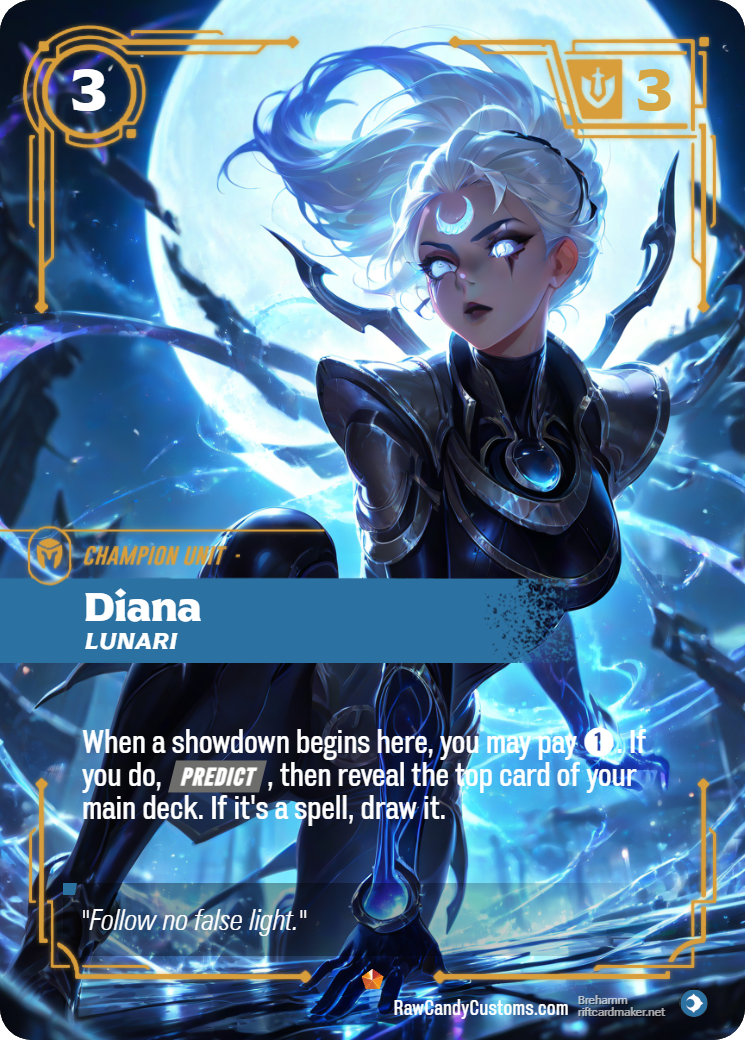 Riftbound Champion Unit Proxy | Diana Lunari