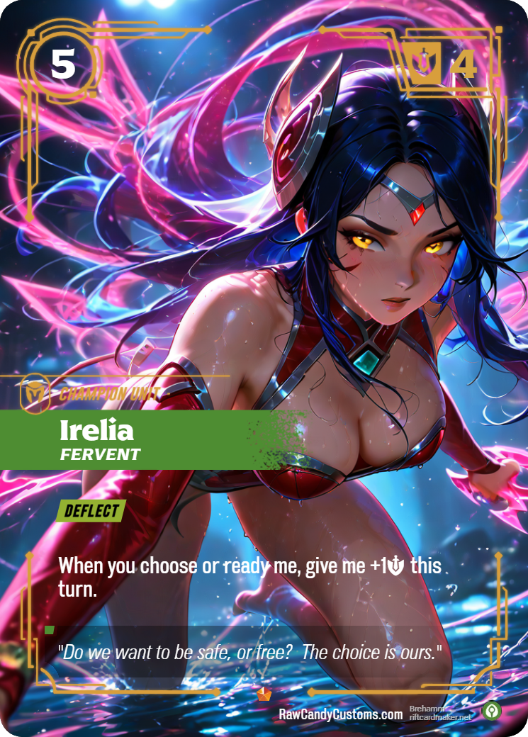 Riftbound Champion Unit Proxy | Irelia Fervent