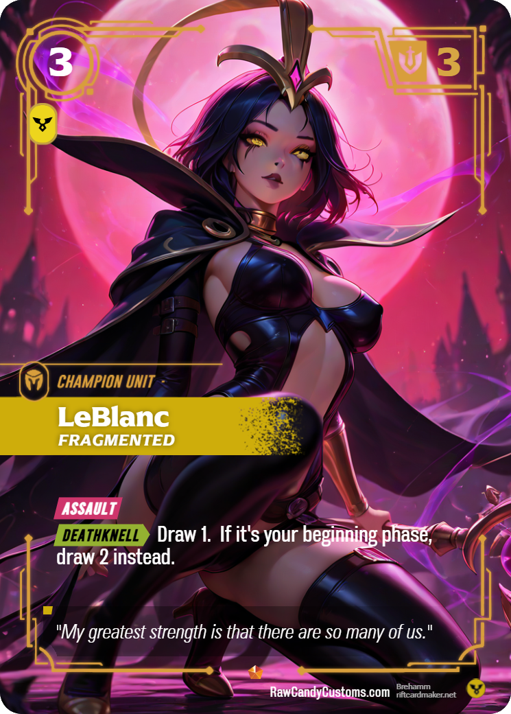 Riftbound Champion Unit Proxy | LeBlanc Fragmented