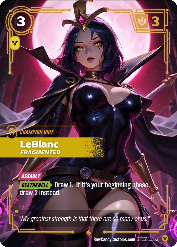 Riftbound Champion Unit Proxy | LeBlanc Fragmented
