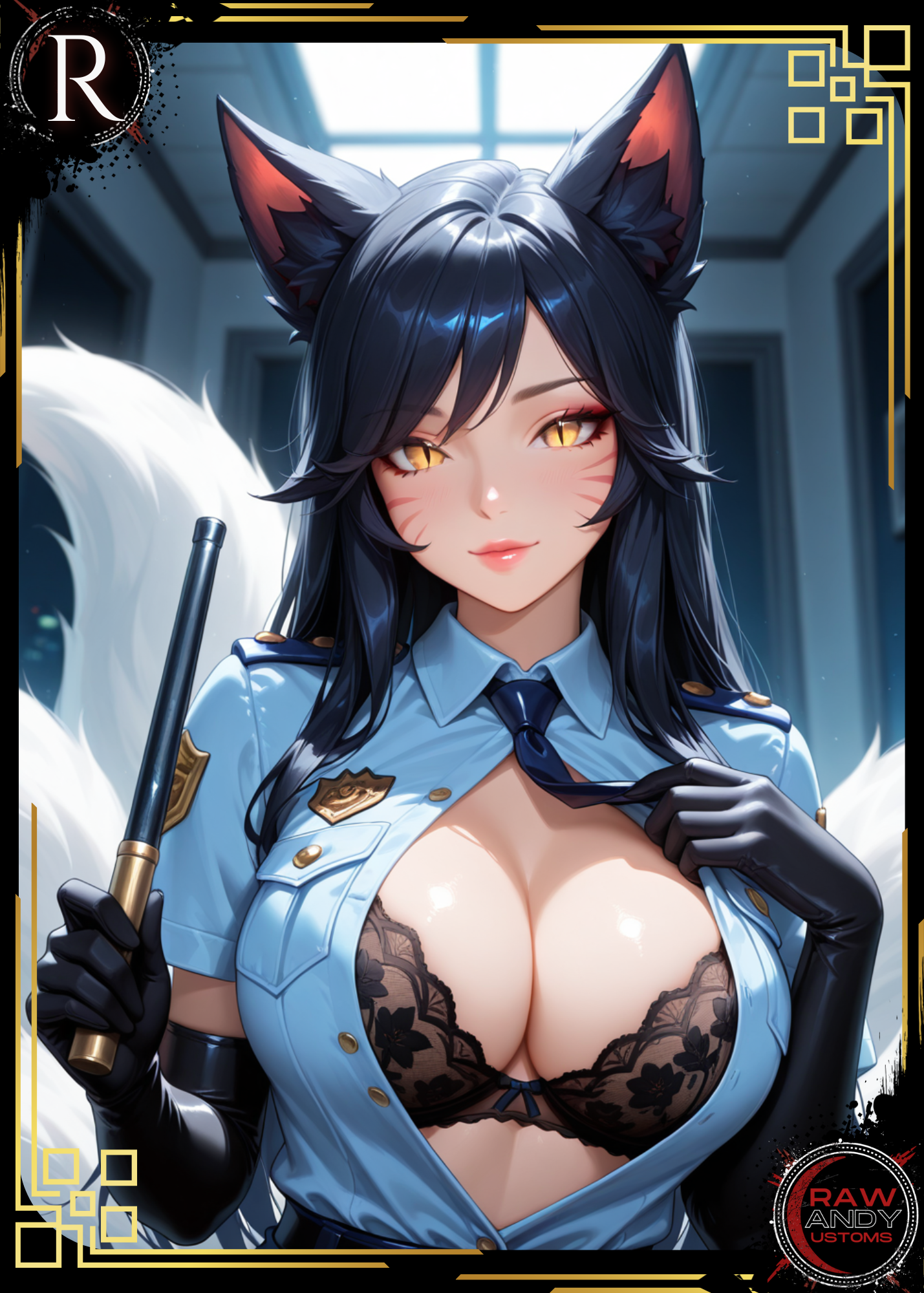 Ahri | Officer Waifus | Raw Candy CCG