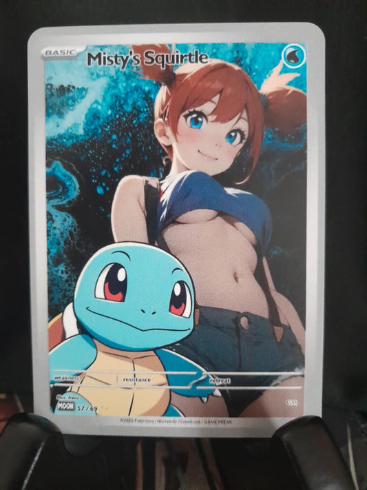 Misty's Squirtle Custom Pokémon + Trainer Waifu Alt Art Card